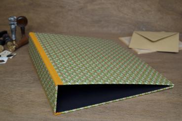 High-quality office folder "Poldi", green mustard-colored